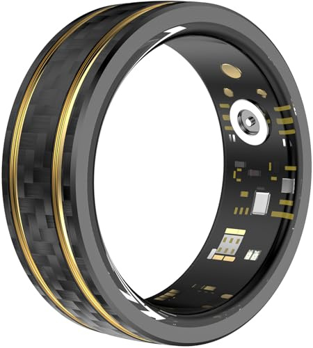 findtime Smartringe für Herren Smart Ring Android iOS Aktivitätstracker Schrittzähler Pulsmesser Schlaftracker Health Tracker Herzfrequenz IP68 Wasserdicht Fitness Ring Männer Damen Groß Smartring