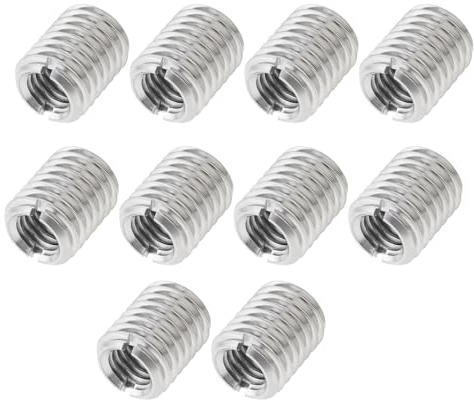 Smgda Gewinde-Einsatzmutter, M8 auf M10, Länge 12 mm, männlich, weiblich, Reduziermuttern, Einsatzgewinde, Reparaturhülse, Rohrverschraubung, Umwandlungshülse, Reduzieradapter (M8 x M10_12), 10 Stück