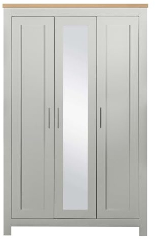 Birlea 3 Door Mirror Wardrobe Grey Oak Highgate Farmhouse Shabby Chic