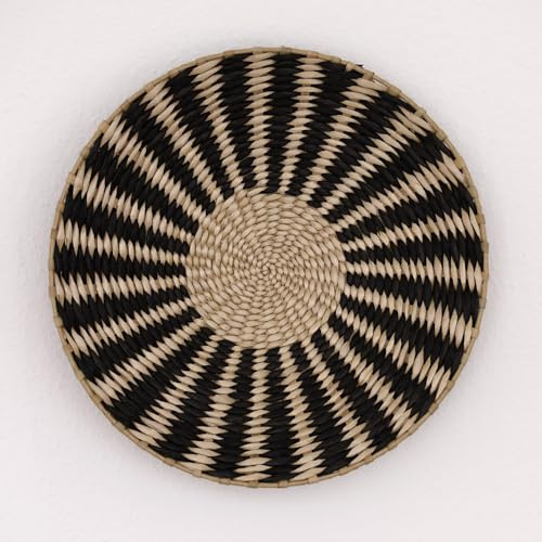 DECCARO Cesta de pared Boho, color negro, grande