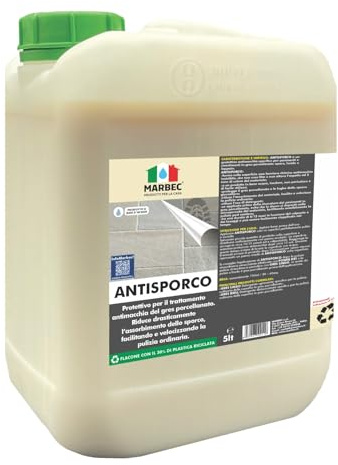 MARBEC ANTISPORCO 5LT Protettivo antimacchia specifico per pavimenti e rivestimenti in gres porcellanato opaco, lucido o lappato.