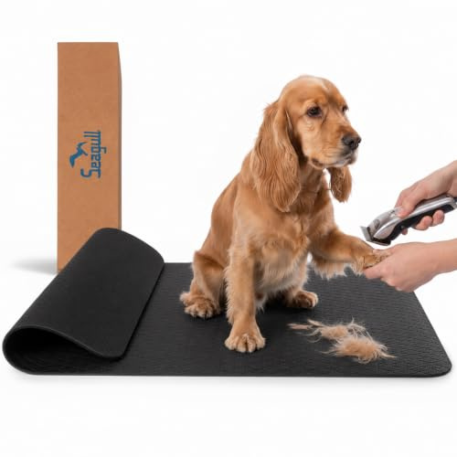 Seagull Mehrzweck Pflegematte für Haustiere 60×90 cm | Antirutschmatte für Hunde & Katzen, weich & rutschfest | Hundebadematte & Anti-Ermüdungsmatte für Pflege, Tierarzt & Salon, Anthrazit