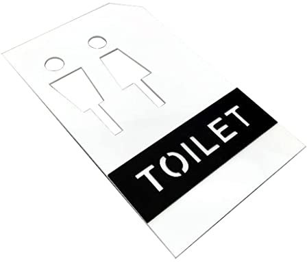 Windmilne Geschnitztes WC-Türschild, Wandaufkleber für Männer/Frauen, Hinweisschild, Badezimmer, Hotel, Acryl, Hausnummer, Schild (B 22 x 13,5 cm)