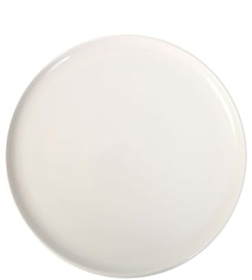 Assiettes de présentation rondes de 6 pièces plates et empilables HENRY, plats principaux, salade et dessert en porcelaine beige - Dimension: 28 x 2 cm