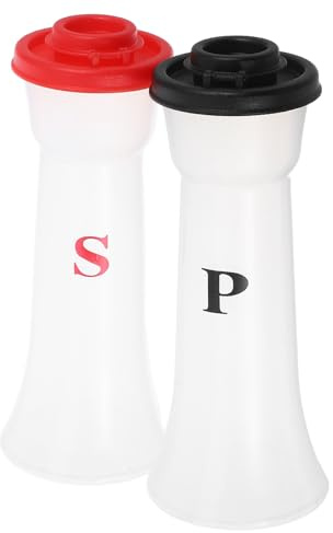 UKCOCO Juego de 2 Botes para Condimentos de Plástico Resistentes Humedad, Fáciles de Limpiar, Diseño Elegante para Barbacoas y Cocina