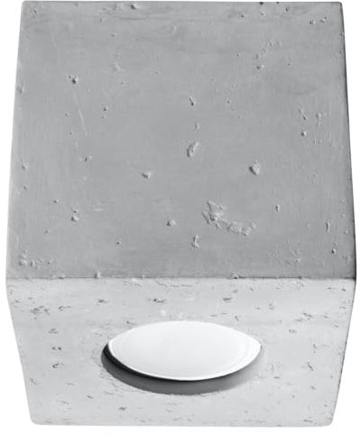 SOLLUX lighting Deckenlampe Deckenleuchte Deckenstrahler Beton 1 Flammig LED Lampe Glühbirne 3000K Grau Quadx