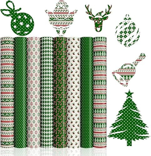 Christmas Infusible Ink Folie for Sublimation Becher Blanks T-Shirts Mugs Cups, Sublimationspapier for Cricut Heat Press Mug, 8 Pieces/Set,25.5 x 30.5 cm