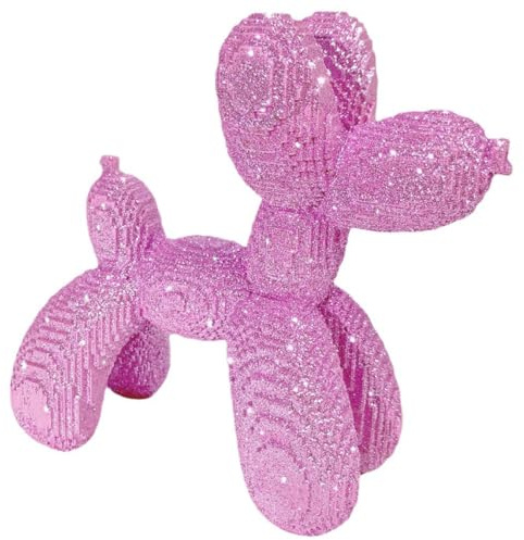 DEJIN Ornamento A Forma Di Cane Con Palloncino, Scultura Di Lusso A Forma Di Cane Rosa - Decorazione for Cantinetta for Soggiorno, Camera Da Letto, Artigianato In Resina