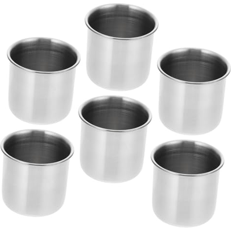 KOCKSHION 6 Pezzi Bicchieri in Acciaio Inossidabile Scala Contenitori per Sicuri e Pratici