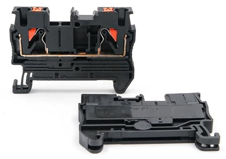 Morsettiera a molla PT2.5 da 10 pezzi, montaggio su guida DIN, 2,5 mm², connettore compatto senza viti for armadi elettrici(PT-2.5-10 PCS-BLACK)