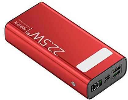 Power Bank Super Fast Charge 30000mAh Gran Capacidad Linterna móvil Power Bank (Color: Rojo, Tamaño: 30000mAh)