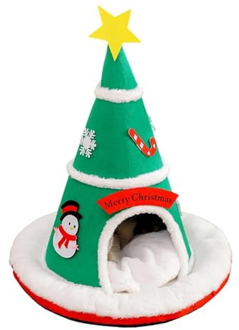 Caverne pour Chat - Arbre De Noël Chaud Anti-Dérapant Accessoires pour Animaux - Maison pour Chat D'intérieur Lit Caverne | pour Chaton Petit Chien Intérieur Décoration Maison Chambre Salon