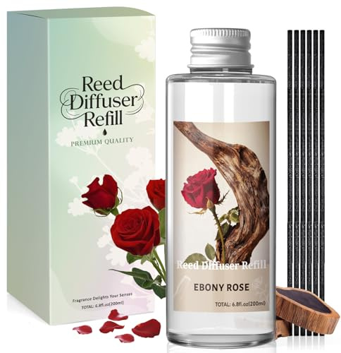 Scent-Hi Raumduft Nachfüller 200 ml mit Duftstäbchen, Oud Rose | Reed Diffuser Refill für Zuhause, floraler Raumduft für Schlafzimmer, Wohnzimmer und Bad