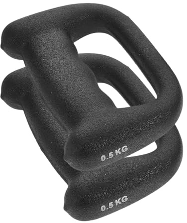 Totority 2 Stück Kasten Kurzhanteln D form 0,5 Kg Schwarz Handgewichte für Fitness Pilates Krafttraining Ergonomisch Verletzungsminimierend Vielseitig für Heimtraining