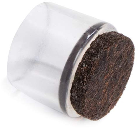 Adsamm® / 16 x puntali avvolgenti esterni con feltro/trasparenti/Ø 24-25 mm/tondi/piedini in EVA con base in feltro per gambe di mobili tonde/puntali protettivi per arredi Adsamm® Quality
