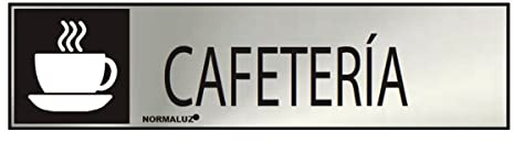 NORMALUZ 08892 Cartel INFORMATIVO Cafeteria (INOX Adhesivo 0.8MM) 5X20CM, Multicolor