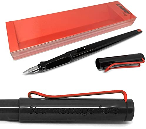 Lamy Joy Füllfederhalter 015, kursiv, mit Gravur, in Geschenkbox, Schwarz 1.5mm Italic nib