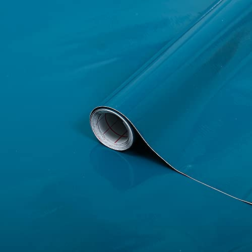 d-c-fix Vinyl Wrap Petrol 67,5 cm x 2 m – Removeable Sticky Back Plastic | Self Adhesive Vinyl for Furniture, Kitchen Cabinets, Table & Window Sills – DIY Peel and Stick Wrap – Wipe Clean & Durable