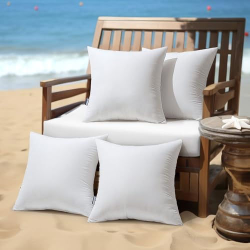MIULEE Outdoor Kissen Wetterfest-Kissenfüllung 45x45 cm 4er Set, wasserdichte Kissen 45x45 Füllung Innenkissen
