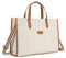 Missnine Laptoptasche 15,6 Zoll Handtasche Damen Business Arbeitstasche Shopper Groß Canvas Tasche Lehrertasche, Aktentasche für Büro Uni, Braun & Beige