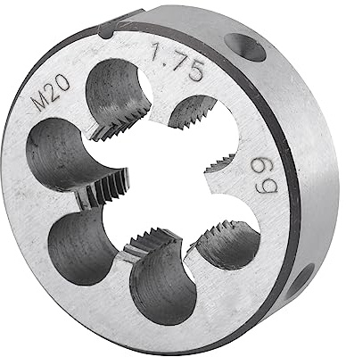 Burkit Metrische M20 x 1,75 runde Gewindeschneider, M20 x 1,75 Maschinengewinde-Schneideisen für Rechtshänder