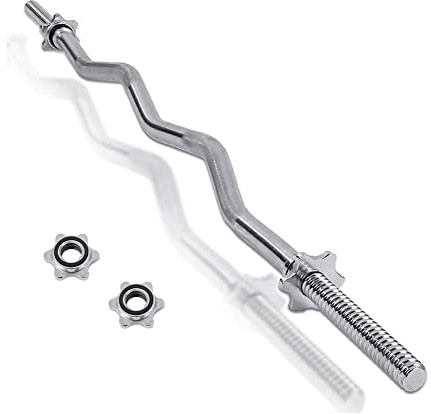 ECOVELO Bilanciere Curvo Sagomato 120CM Ø25MM Curl Bar Manubrio Barra per Allenamento Bicipiti e Tricipiti Palestra Fitness