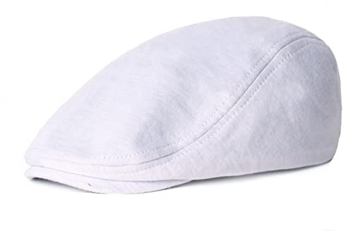 tcax Schiebermütze Herren Einfarbig Filz Schirmmütze Entenschnabel Damen Herren Herbst Zeitungsjunge Mütze Papa Freizeit Baskenmütze Winter Warme Grüne Hüte,Weiß,55-60Cm