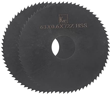 QUARKZMAN 2Stk Kreisförmig Sägeklingen 63mm x 16mm x 0.6mm 72 Zähne Nitride Beschichtet Schnellstahl (HSS) Fräsgeräte für Alulegierung Metall Plastik Holz