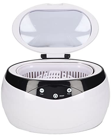 FTVOGUE Pulitore Ad Ultrasuoni per Gioielli, Pulitore Ad Ultrasuoni Portatile 650ml 40KHZ Macchina per la Pulizia di Gioielli con Cestello e Raccordo per, Pulitori Ad Ultrasuoni (Spina