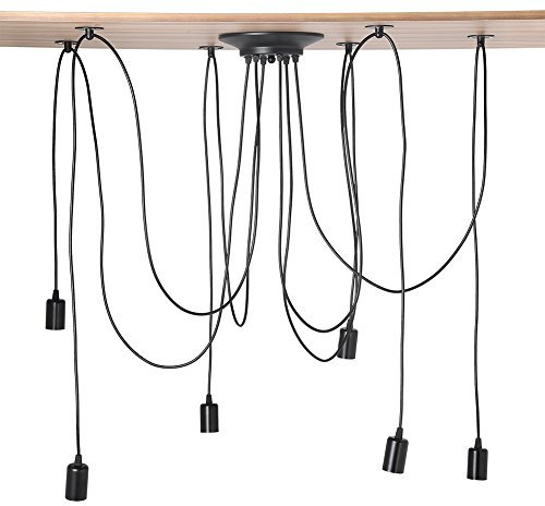 Mumusuki 6-Kopf-Pendelleuchtenhalter Im Industriellen Vintage-Stil, Deckenlampenaufhängung mit Langem Kabel, und zu Verwenden