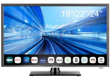 Maxview Alphatronics K Line+ Smart TV Smart TV for Motorhome Caravan Truck Boat 12v or 240v 22 inch Super Slim LED Wifi Bluetooth Connected Television - 22