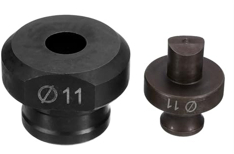 QUARKZMAN Hydraulische Lochstanzeinsätze 11mm Präzises Rundloch Elektrisches Hydraulik-Lochstanzen-Set für MHP-20 JP-20 Elektrische Hydraulik-Lochstanzen-Maschine, Burgund & Schwarz