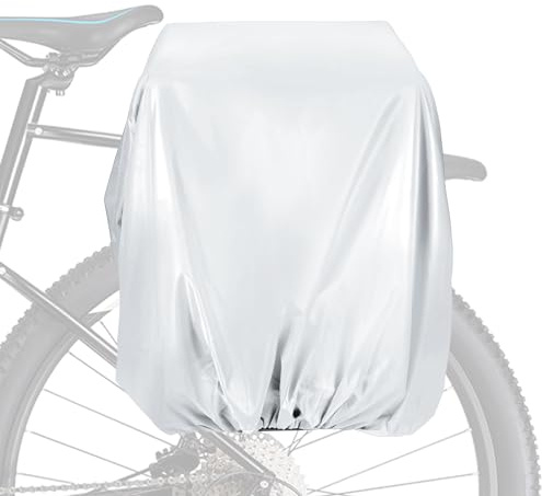 PATIKIL 80L Bicycle Rear Rack Rain Cover, Bike Trunk Rain Cover Waterproof Cycling Rain Cover for Mountain Cycling Hybrid Bike, M, Silver