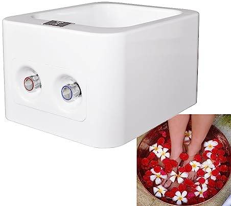 Pedicure Foot Spa Tub with Square Waterfall Outlet - Portable Foot Massager Soaker Basin for Soaking Feet, Foot Bath Spa Soak Home Relaxation