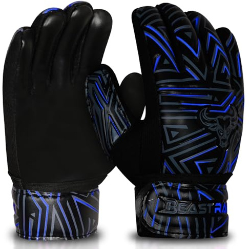 BEAST RAGE Gants de Gardien de But pour Enfants, garçons, Filles,Gants de Gardien de But de Football, Paume antidérapante en Latex 4MM,adhérence Accrue