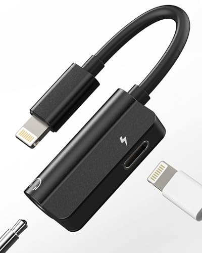 Adaptateur Lightning vers Jack 3.5mm (2en1) pour iphone14 13 12 11 Pro Max X pour ipad Air Connecteur Audio Casque Chargeur Prise Splitter Certifié pour Apple MFI Double Accessoire Charge Auxiliaire