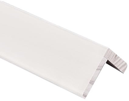 L Form Wandeckenschutz Massivholz 90° Kantenschutz mit Nagelfreiem Kleber für Einfache Anwendung(White,100 * 2.6cm)