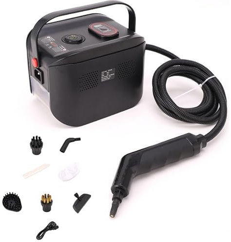 Limpiador a Vapor de Alta Presión 1500W para Cocina y Hogar, 105-131°C, Tanque de 1.2L, Vapor Ajustable, Accesorios Multifuncionales para Eliminar Grasa y Suciedad