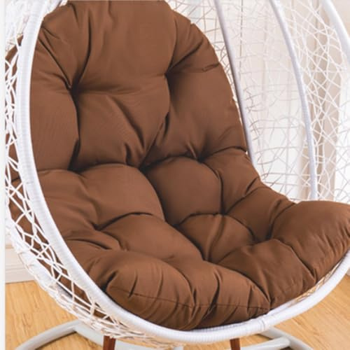 Cuscino per sedia sospeso, impermeabile, cuscino per sedia altalena, spesso cuscino di seduta, amaca per giardino, terrazza interna esterna (sedia non inclusa)(Brown)