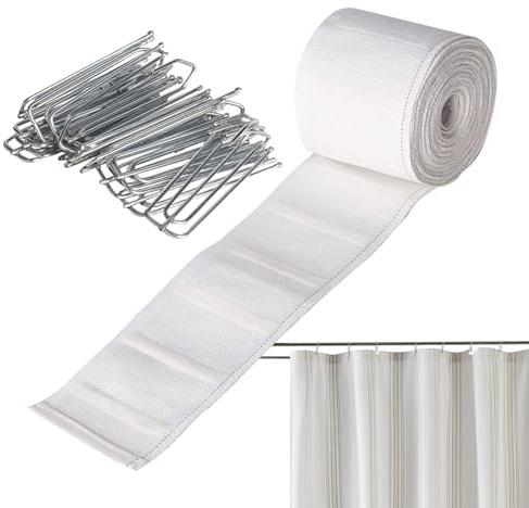 Banda - Cinta Rugosa Para Cortinas | Doblar Ganchos Para Cabeza De Tela, Versátiles, Fáciles De Usar, Reutilizables Y Portátiles Para La Fabricación De Cortinas Para El Embellecimiento De W