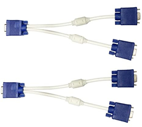 VILLCASE 2 Piezas Cable de Vídeo Vga de Dispositivo Duplicador de Pantalla Cable de Duplicación de Salida Vga Dual para Adaptador de Vídeo Adaptador para LCD