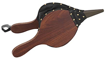 Soplador de Estufa de Fuego | Chimenea Manual a continuación para Fire Pit/BBQ/Camping | Madera y Cuero Compuesto | Diseño portátil de 43x19 cm