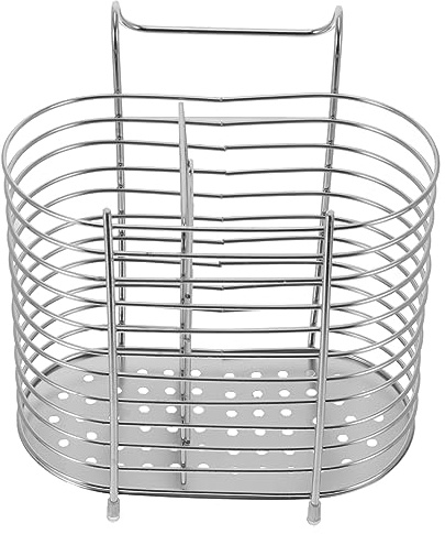Garneck Étagère de Rangement en Acier Inoxydable Argenté Cuisine Design Suspendu Arrière et Fonction Étanche pour Couverts et Baguettes
