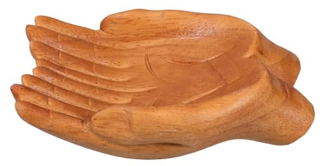 WRITWAA Cuenco de Madera Decorativo Tallado Mano Organizador de Llaves para Recibidor Bandeja Artística para Sala Dormitorio y Oficina Adorno Funcional para Mesa de Centro
