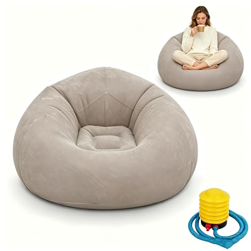 LOMUG Aufblasbarer Sitzsack, 105x60 cm Aufblasbares Stuhl Sofa, Luftsofa Sitz-Gaming-Liege Aufblasbarer Lounge Sessel für Innen & Außen, Tragbare Aufblasbarer Stuhl für Wohnzimmer Garten Camping Beach