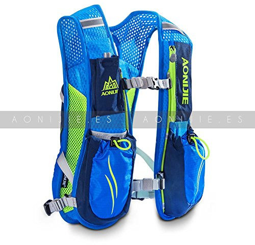 AONIJIE Ultrleicht 5.5L Laufen Running Trinkrucksack Hydrationspack Hydration Rucksack (Blau)