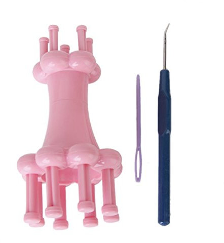 ULTNICE Strick Rahmen Runde Knitting Loom Strickring Set für Anfänger DIY Schals Riemen Stricken (Rosa)