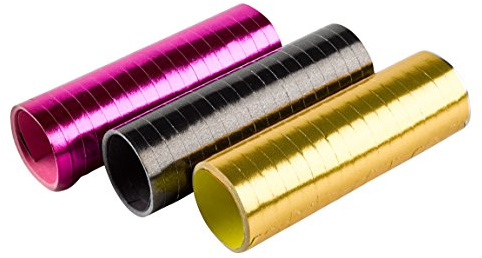 amscan 18 Luftschlangen * Gold + PINK + SCHWARZ-METALLIC * als Deko für Party, Geburtstag oder Jubiläum // 3 Rollen // Silvester Tischdeko Love Valentistag