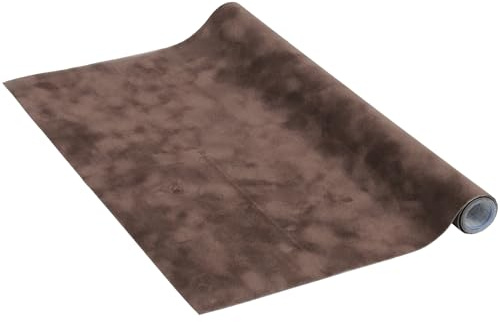 Klebefolie Velvet Samtoptik Schoko-Braun, Veloursfolie, Samtfolie, Dekofolie, Möbelfolie, Tapeten, selbstklebende Folie, PVC, braun, 140µm (Stärke: 0,14 mm), Venilia 53198