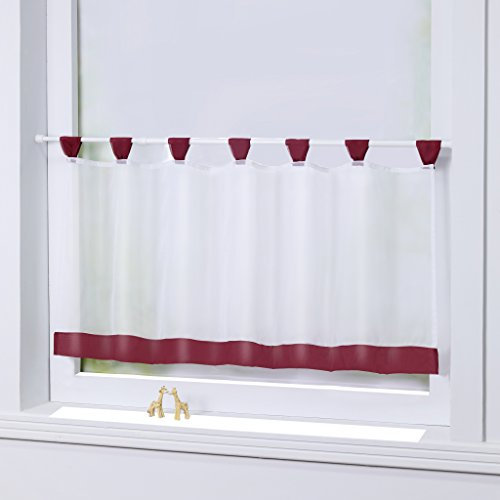 Joyswahl Bistrogardine Voile Schlaufen Scheibengardine Mia Küchen Transparenter Vorhang HxB 60x90cm Winerot 1er Pack